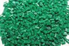 Three grades of recycled plastic particles